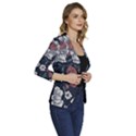 Flower Pattern Women s One-Button 3/4 Sleeve Short Jacket View3