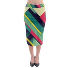 Abstract Geometric Design Pattern Midi Pencil Skirt by Bedest