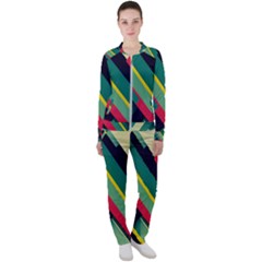 Abstract Geometric Design Pattern Casual Jacket And Pants Set by Bedest