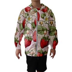 Strawberry Fruit Kids  Hooded Windbreaker by Bedest