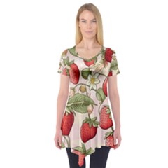 Strawberry Fruit Short Sleeve Tunic  by Bedest