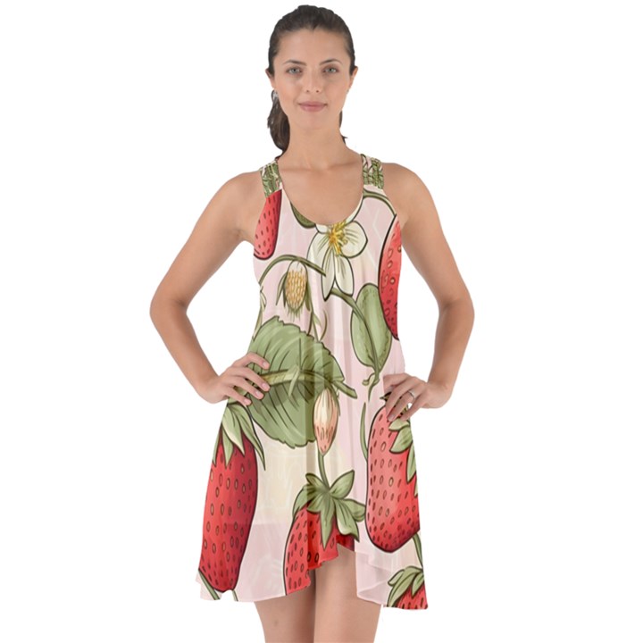 Strawberry Fruit Show Some Back Chiffon Dress