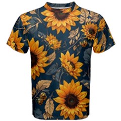 Flower Pattern Spring Men s Cotton T-shirt