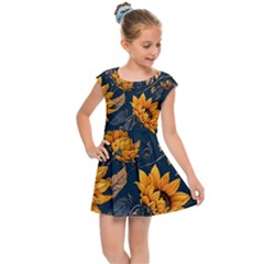 Flower Pattern Spring Kids  Cap Sleeve Dress by Bedest