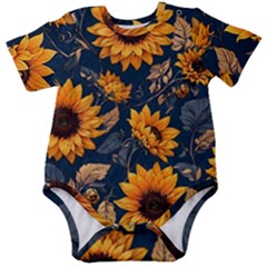 Flower Pattern Spring Baby Short Sleeve Bodysuit by Bedest