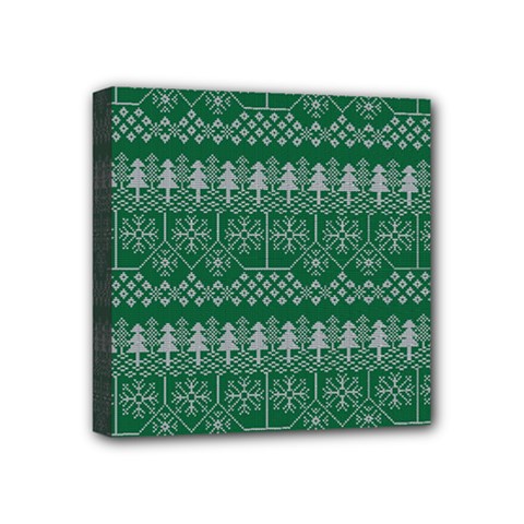 Christmas Knit Digital Mini Canvas 4  X 4  (stretched) by Mariart