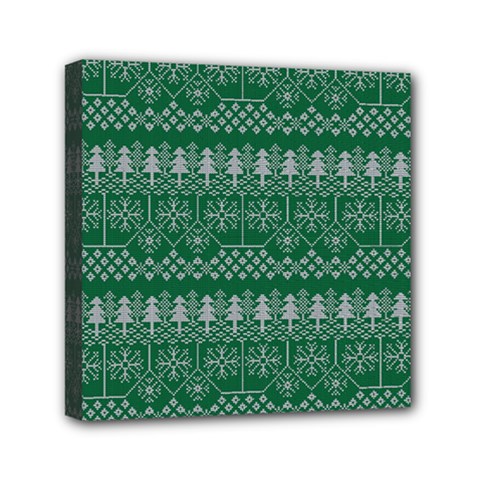 Christmas Knit Digital Mini Canvas 6  X 6  (stretched) by Mariart