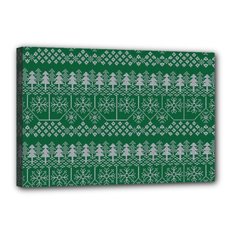 Christmas Knit Digital Canvas 18  X 12  (stretched) by Mariart