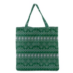 Christmas Knit Digital Grocery Tote Bag by Mariart