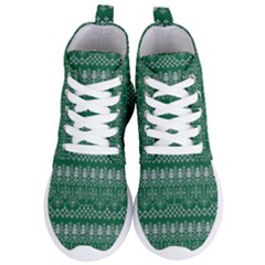 Christmas Knit Digital Women s Lightweight High Top Sneakers by Mariart