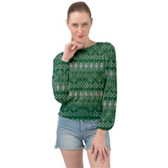 Christmas Knit Digital Banded Bottom Chiffon Top by Mariart