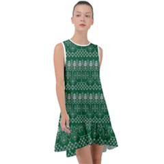 Christmas Knit Digital Frill Swing Dress by Mariart