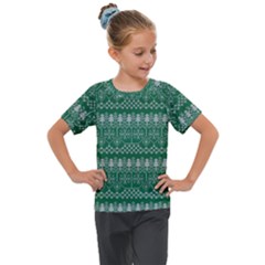 Christmas Knit Digital Kids  Mesh Piece T-shirt