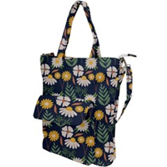 Flower Grey Pattern Floral Shoulder Tote Bag