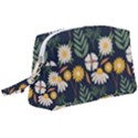 Flower Grey Pattern Floral Wristlet Pouch Bag (Large) View1