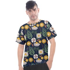 Flower Grey Pattern Floral Men s Sport Top