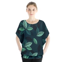 Foliage Batwing Chiffon Blouse