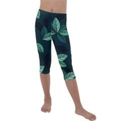 Foliage Kids  Lightweight Velour Capri Leggings 