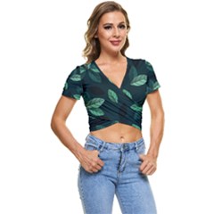 Foliage Short Sleeve Foldover T-shirt