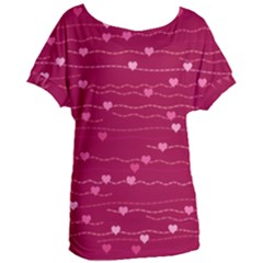 Hearts Valentine Love Background Women s Oversized T-shirt by Proyonanggan