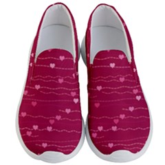 Hearts Valentine Love Background Men s Lightweight Slip Ons by Proyonanggan