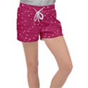 Hearts Valentine Love Background Women s Velour Lounge Shorts View1