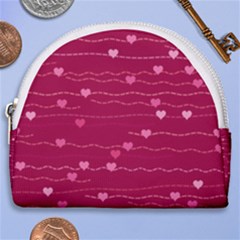 Hearts Valentine Love Background Horseshoe Style Canvas Pouch by Proyonanggan