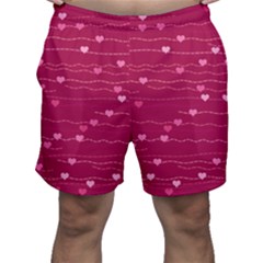 Hearts Valentine Love Background Men s Shorts by Proyonanggan