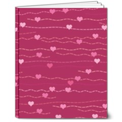 Hearts Valentine Love Background 8  X 10  Hardcover Notebook by Proyonanggan