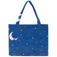 Sky Night Moon Clouds Crescent Mini Tote Bag by Proyonanggan