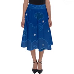 Sky Night Moon Clouds Crescent Perfect Length Midi Skirt by Proyonanggan