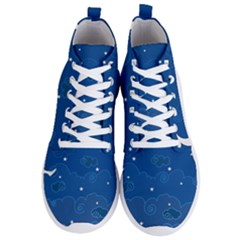 Sky Night Moon Clouds Crescent Men s Lightweight High Top Sneakers by Proyonanggan