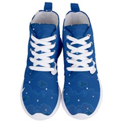 Sky Night Moon Clouds Crescent Women s Lightweight High Top Sneakers by Proyonanggan