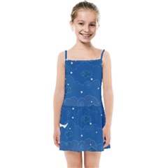 Sky Night Moon Clouds Crescent Kids  Summer Sun Dress by Proyonanggan