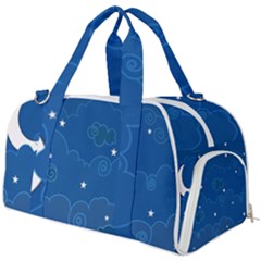 Sky Night Moon Clouds Crescent Burner Gym Duffel Bag by Proyonanggan