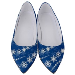 Snowflakes Winter Background Women s Low Heels by Proyonanggan