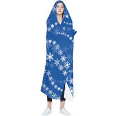 Snowflakes Winter Background Wearable Blanket by Proyonanggan