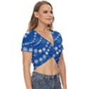 Snowflakes Winter Background Twist Front Crop Top View3