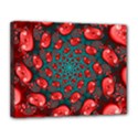 Fractal Red Spiral Abstract Art Canvas 14  x 11  (Stretched) View1