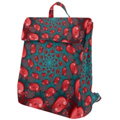 Fractal Red Spiral Abstract Art Flap Top Backpack by Proyonanggan