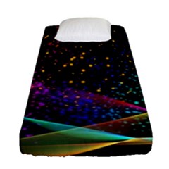 Particles Waves Line Multicoloured Fitted Sheet (single Size) by Proyonanggan