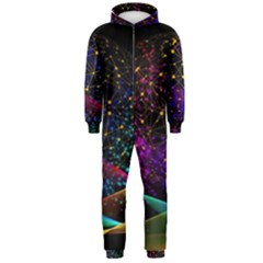 Particles Waves Line Multicoloured Hooded Jumpsuit (men) by Proyonanggan