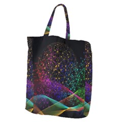 Particles Waves Line Multicoloured Giant Grocery Tote by Proyonanggan