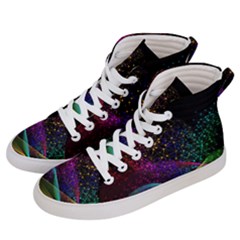 Particles Waves Line Multicoloured Men s Hi-top Skate Sneakers by Proyonanggan