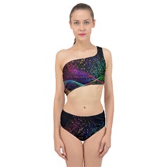 Particles Waves Line Multicoloured Spliced Up Two Piece Swimsuit by Proyonanggan