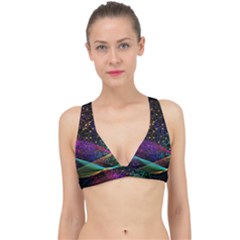 Particles Waves Line Multicoloured Classic Banded Bikini Top by Proyonanggan