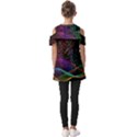 Particles Waves Line Multicoloured Fold Over Open Sleeve Top View2