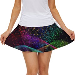 Particles Waves Line Multicoloured Women s Skort by Proyonanggan