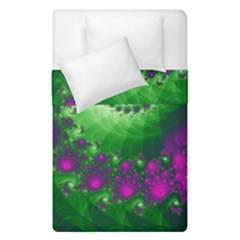 Fractal Spiral Purple Art Green Art Duvet Cover Double Side (single Size) by Proyonanggan