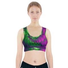 Fractal Spiral Purple Art Green Art Sports Bra With Pocket by Proyonanggan